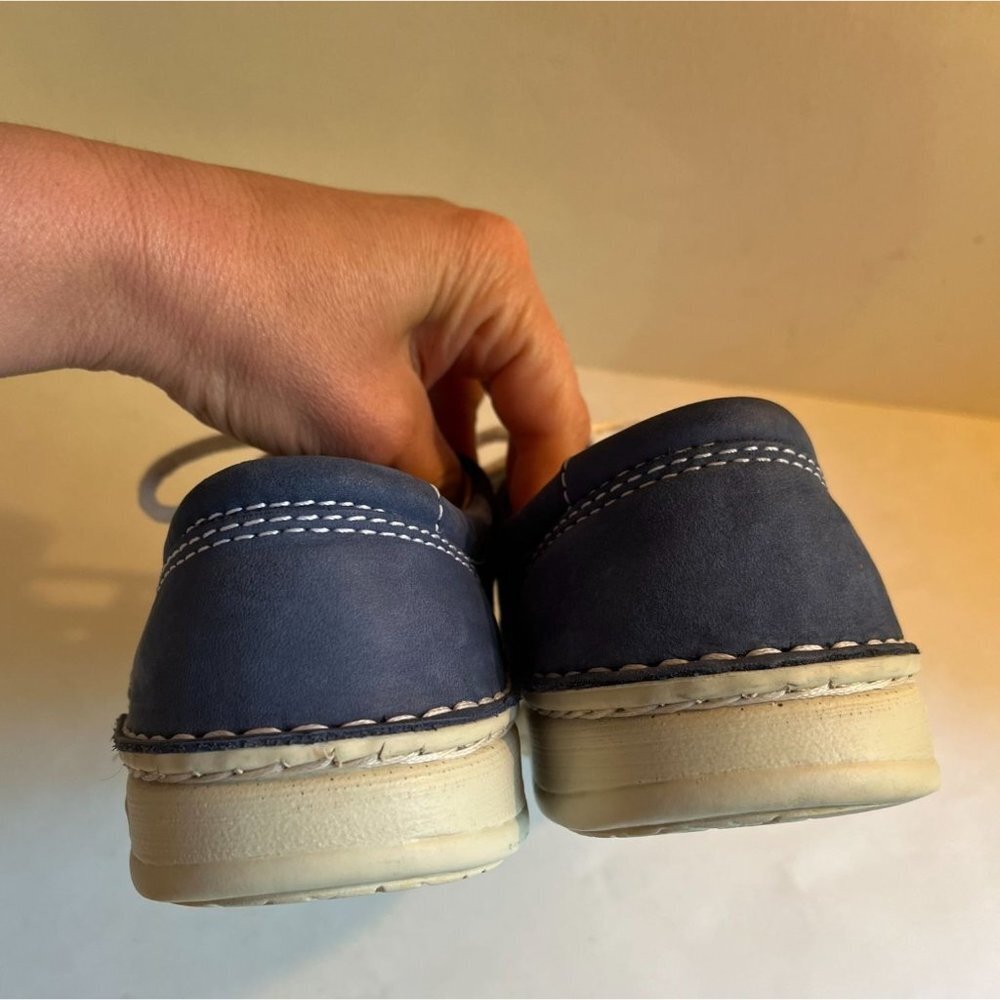 Birkenstock Blue Leather Woven Fisherman's Laufsohle alsa-Schaum Shoe 37 / 6 - Picture 8 of 12